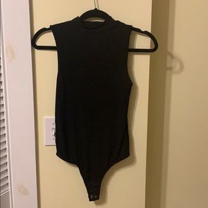 Ribbed mock turtleneck bodysuit
